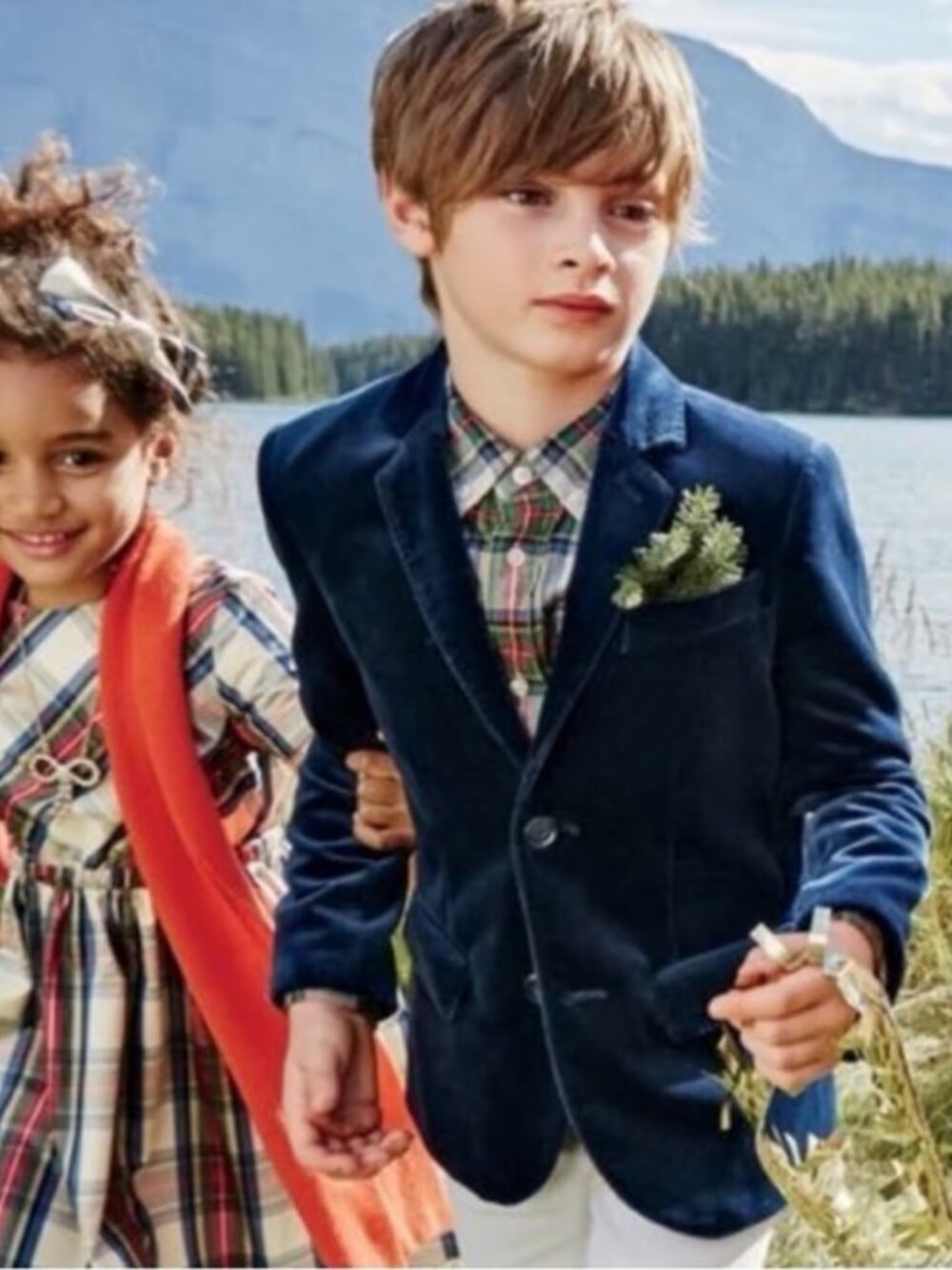 CREWCUTS 6 Blue Velvet Ludlow Blazer Jacket Holiday Lapel Collar